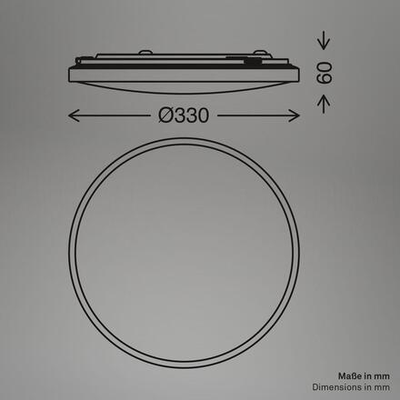 BRILONER Competo stropní svítidlo pr.33 cm - 22W, 2400lm, LED, teplá bílá, bílé 3903016