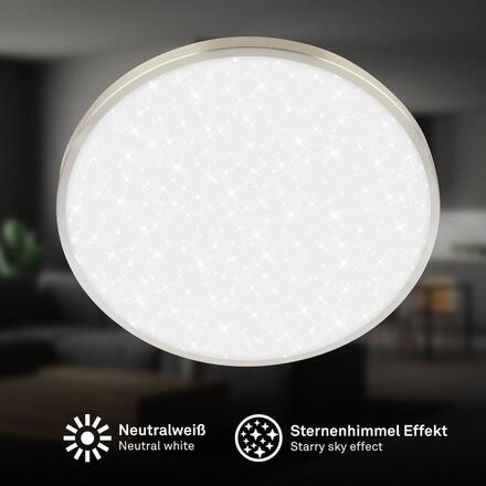 BRILONER Competo stropní svítidlo pr.33 cm - 22W, 2400lm, LED, neutrální bílá, matný nikl 3904012