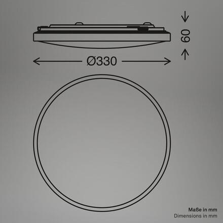 BRILONER Competo stropní svítidlo pr.33 cm - 22W, 2400lm, LED, neutrální bílá, bílé 3904016
