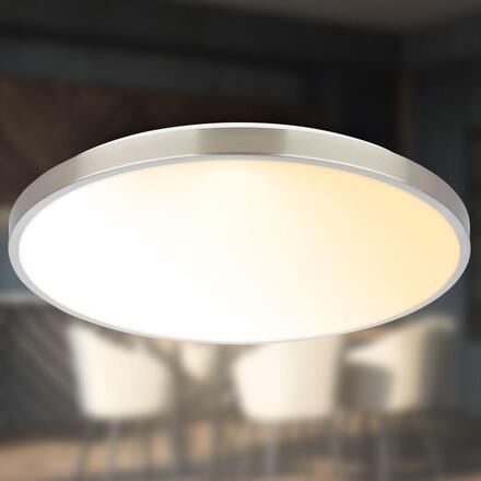 BRILONER Competo stropní svítidlo pr.38 cm - 24W, 2600lm, stmívatelné, dálkový ovladač, CCT teplá/neutrální bílá, matný nikl 3906012