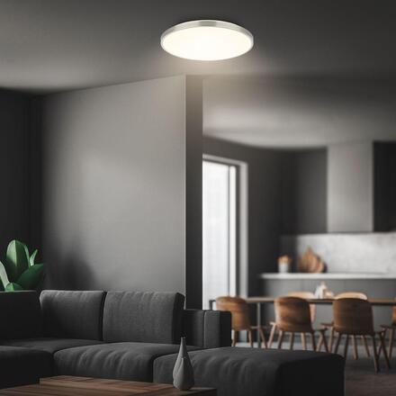 BRILONER Competo stropní svítidlo pr.38 cm - 24W, 2600lm, stmívatelné, dálkový ovladač, CCT teplá/neutrální bílá, matný nikl 3906012