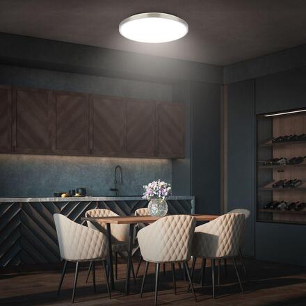 BRILONER Competo stropní svítidlo pr.38 cm - 24W, 2600lm, stmívatelné, dálkový ovladač, CCT teplá/neutrální bílá, matný nikl 3906012