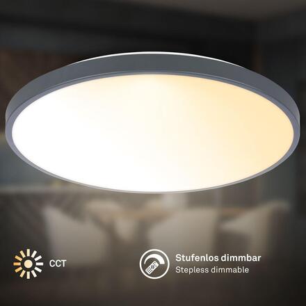 BRILONER Competo stropní svítidlo pr.38 cm - 24W, 2600lm, stmívatelné, dálkový ovladač, CCT teplá/neutrální bílá, antracit 3906015