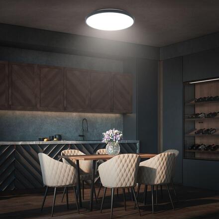 BRILONER Competo stropní svítidlo pr.38 cm - 24W, 2600lm, stmívatelné, dálkový ovladač, CCT teplá/neutrální bílá, antracit 3906015