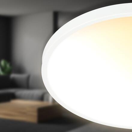 BRILONER Competo stropní svítidlo pr.38 cm - 24W, 2600lm, stmívatelné, dálkový ovladač, CCT teplá/neutrální bílá, bílé 3906016