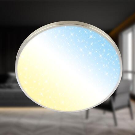 BRILONER Competo stropní svítidlo pr.38 cm - 24W, 2600lm, stmívatelné, hvězdné nebe, CCT teplá - denní bílá, bílé 3907012