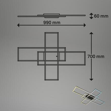 BRILONER Roami LED stropní svítidlo, stmívatelné, dálkový ovladač, CCT ovladač, černá 3931015