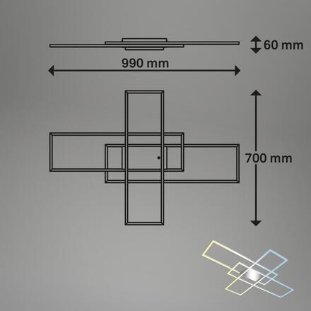 BRILONER Roami LED stropní svítidlo, stmívatelné, dálkový ovladač, CCT ovladač, chrom/hliník 3931019