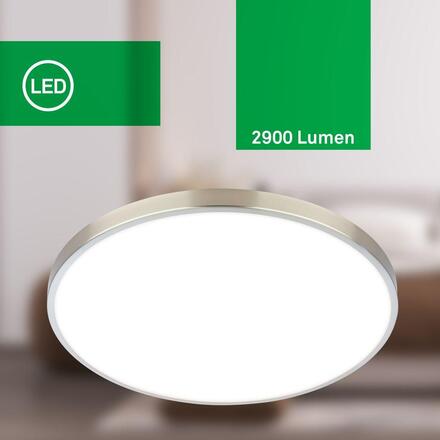 BRILONER Kaida stropní svítidlo pr.38 cm - 17,1W, 3900lm, LED, energetická třída A, neutrální bílá, matný nikl 3936012
