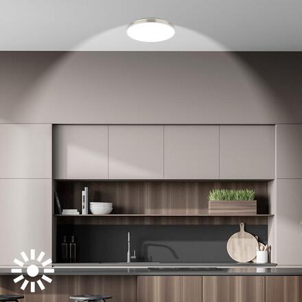 BRILONER Kaida stropní svítidlo pr.38 cm - 17,1W, 3900lm, LED, energetická třída A, neutrální bílá, matný nikl 3936012