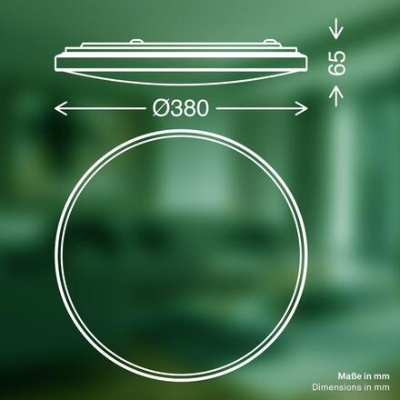 BRILONER Kaida stropní svítidlo pr.38 cm - 17,1W, 3900lm, LED, energetická třída A, neutrální bílá, bílé 3936016