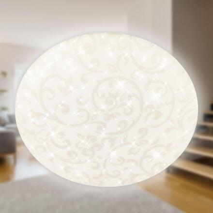 BRILONER Nebo stropní svítidlo pr.27,8 cm - 15W, 1800lm, LED, hvězdné nebe, neutrální bílá, bílé, květinový vzor 3937016