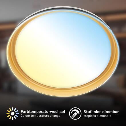 BRILONER Gima stropní svítidlo pr.51 cm - 48W, 5200lm, LED, stmívatelné, dálkový ovladač, CCT, černá/zlatá 3943015