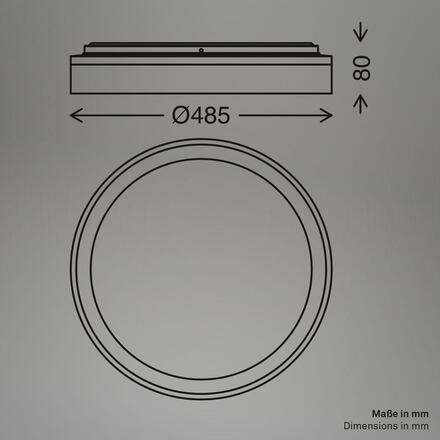 BRILONER Jus stropní svítidlo pr.48 cm - 44W, 4800lm, LED, stmívatelné, dálkový ovladač, RGBIC, CCT, černá/bílá 3944015