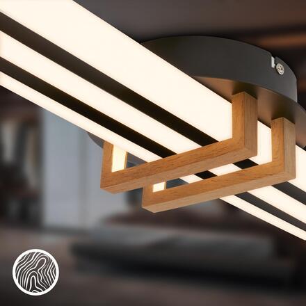 BRILONER Tinka stropní svítidlo 98x16 cm - 30W, 3000lm, LED, teplá bílá, černá 3951035