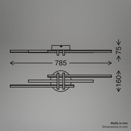 BRILONER Tinka stropní svítidlo 78x16 cm - 21W, 2400lm, LED, teplá bílá, kávová 3952034