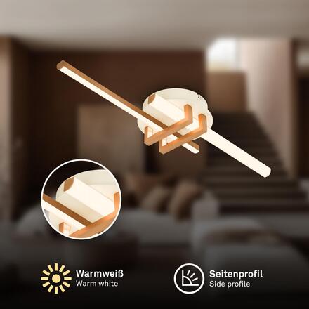 BRILONER Tinka stropní svítidlo 78x16 cm - 18W, 2000lm, LED, teplá bílá, kávová 3953024