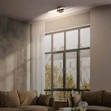 BRILONER Tinka stropní svítidlo 78x16 cm - 18W, 2000lm, LED, teplá bílá, černá / dřevo 3953025