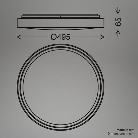 BRILONER Ina stropní svítidlo pr.49 cm - 48W, 5200lm, stmívatelné, LED, dálkový ovladač, CCT, antracit 3956015
