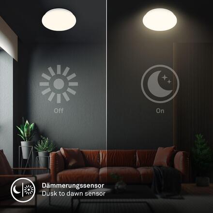 BRILONER Ugo stropní svítidlo pr.27 cm - 13W, 1300lm, LED, teplá bílá, pohybové čidlo, bílé 3959016