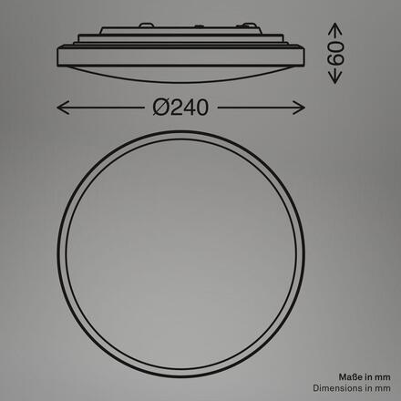 BRILONER Nobre stropní svítidlo pr.24 cm - 10,5W, 1200lm, teplá bílá, LED, černé 3960015