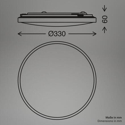 BRILONER Nobre stropní svítidlo pr.33 cm - 17,5W, 2400lm, teplá bílá, LED, černá 3961015