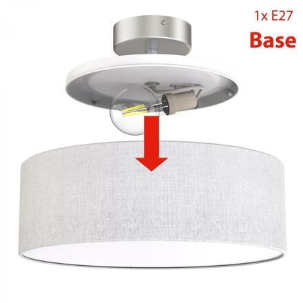 BRILONER textilní stropní svítidlo, pr. 30 cm, max. 40 W, bílé BRILO 3375-026