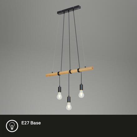 BRILONER Závěsné svítidlo, 70 cm, max. 25 W, dřevo-černá BRILO 4015-035