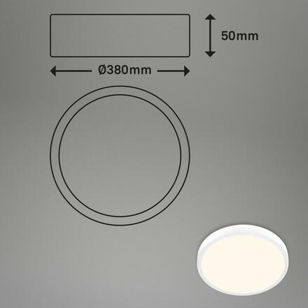 BRILONER LED přisazené svítidlo pr. 38 cm, 24 W, 2000 lm, bílé BRILO 3703-016
