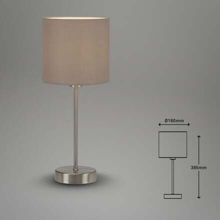 BRILONER Stolní lampa, max. 25 W, 38,5 cm, taupe BRILO 7002011