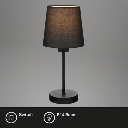 BRILONER Stolní lampa, 31,4 cm, max. 25 W, černá BRILO 7024-015