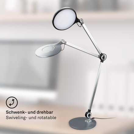 BRILONER CCT LED stolní lampa na psací stůl, pr. 20 cm, 9 W, antracit BRILO 7027-015