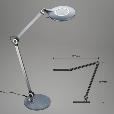 BRILONER CCT LED stolní lampa na psací stůl, pr. 20 cm, 9 W, antracit BRILO 7027-015