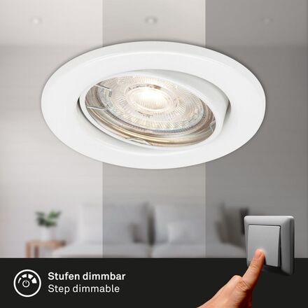 BRILONER 3ks sada LED vestavné svítidlo, pr. 8,6 cm, 5 W, bílé BRILO 7050-036