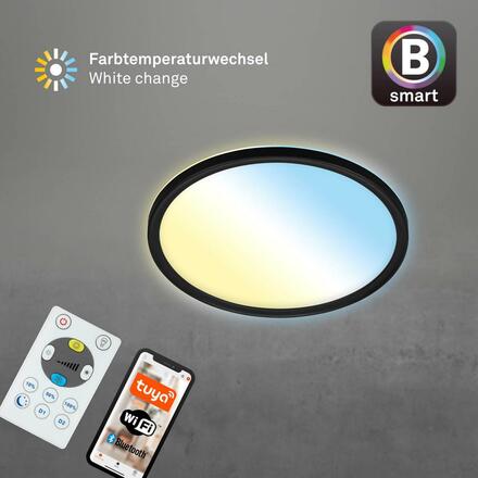 BRILONER CCT svítidlo LED panel, pr. 29,3 cm, 18 W, 2400 lm, černá BRILO 7058-015