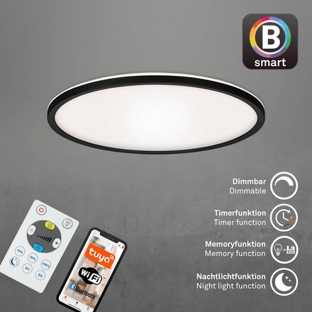 BRILONER CCT svítidlo LED panel, pr. 42 cm, 22 W, 3000 lm, černá BRILO 7059-015