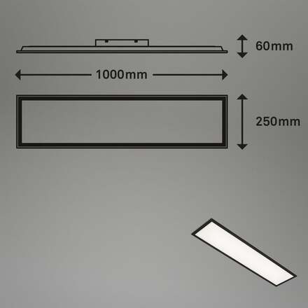 BRILONER Slim svítidlo LED panel, 100 cm, 22 W, černá BRILO 7067015
