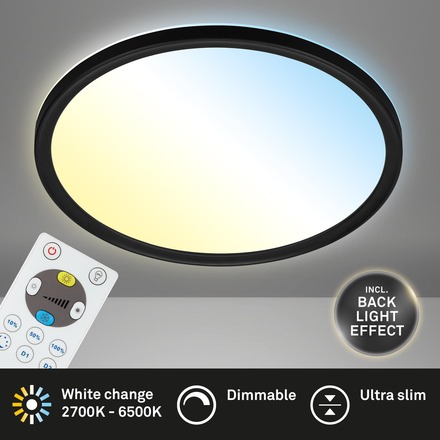 BRILONER Slim CCT svítidlo LED panel, pr. 29,3 cm, 18 W, černá BRILO 7079-015