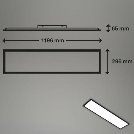 BRILONER RGB CCT svítidlo LED panel, 119,6 cm, 40 W, 4100 lm, černá BRILO 7154-015
