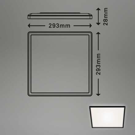 BRILONER Slim svítidlo LED panel, 29,3 cm, 18 W, černá BRILO 7156-415