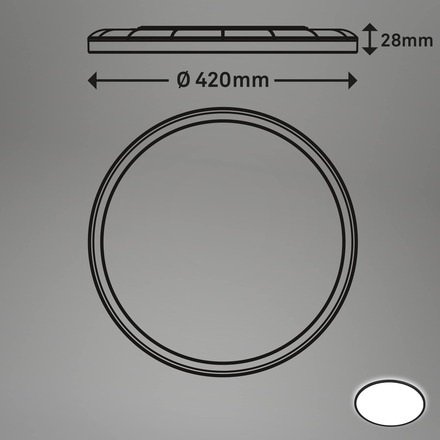BRILONER Slim svítidlo LED panel, pr. 42 cm, 22 W, černá BRILO 7157-415