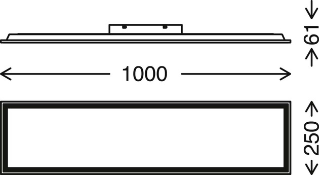 BRILONER CCT svítidlo LED panel, 100 cm, 24 W, 2600 lm, černá BRILO 7167-015