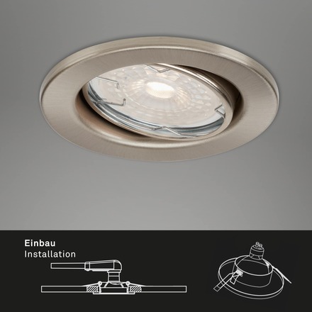 BRILONER 3ks sada vestavné svítidlo, pr. 8,6 cm, 5,5 W, matný nikl BRILO 7256-032