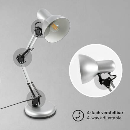 BRILONER Stolní lampa, pr. 15,5 cm, max. 25 W, stříbrná BRILO 7394-014