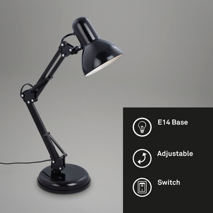 BRILONER Stolní lampa, pr. 15,5 cm, max. 25 W, černá BRILO 7394-015