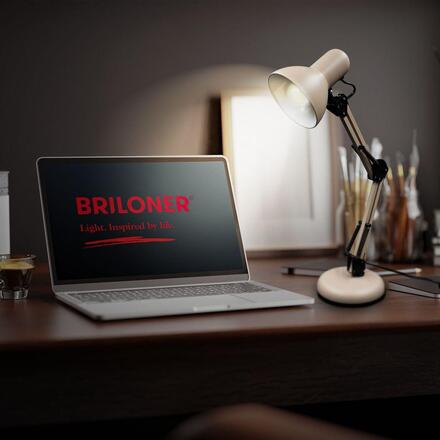 BRILONER Pixa lampička na psací stůl, vypínač, nastavitelné, E14, béžová 7394011