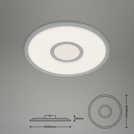 BRILONER CCT svítidlo LED panel, RGB centrální světlo, pr. 45 cm, 24 W, 2400 lm, stříbrná BRILO 7396-014