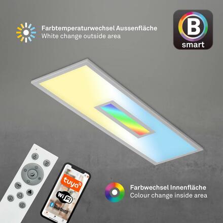 BRILONER CCT svítidlo LED panel, RGB centrální světlo, 100 cm, 28 W, 3000 lm, stříbrná BRILO 7398-014
