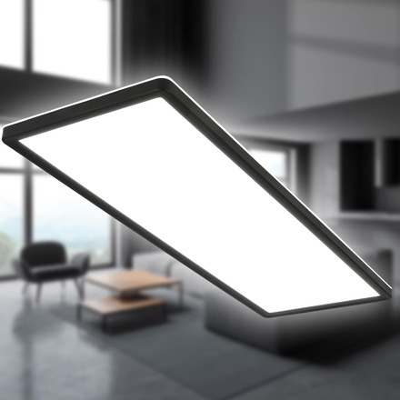 BRILONER Ultraplochý LED panel s přímým a nepřímým osvětlením, 29,3 cm, LED, 22 W, 3000 lm, černá BRILO 7402-415