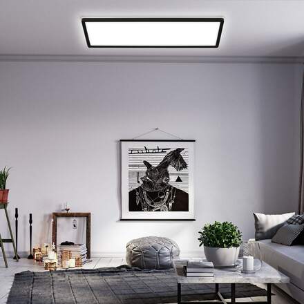 BRILONER Ultraplochý LED panel s přímým a nepřímým osvětlením, 29,3 cm, LED, 22 W, 3000 lm, černá BRILO 7402-415